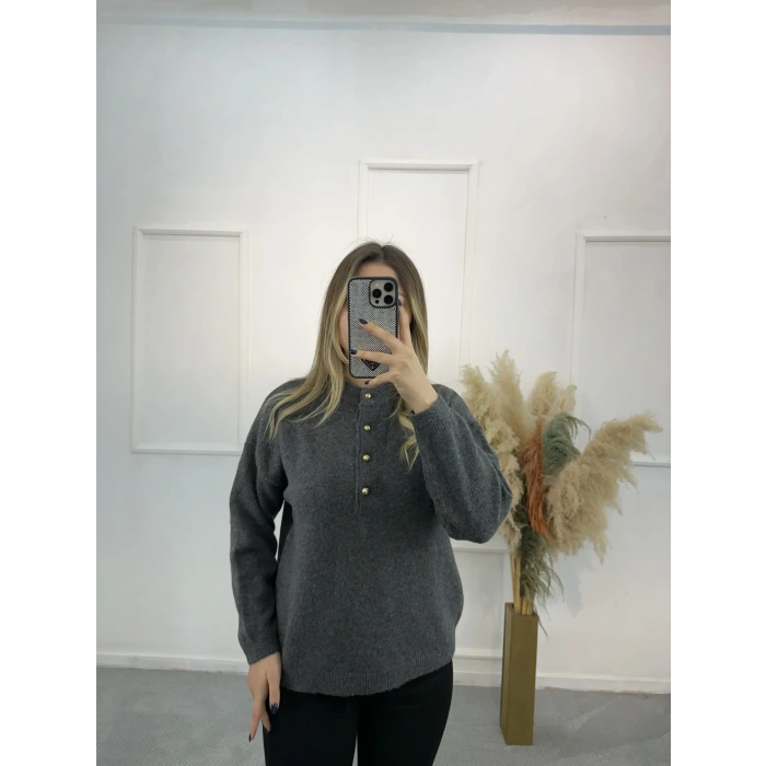 Noctivaj 4 Düğmeli Triko Kazak