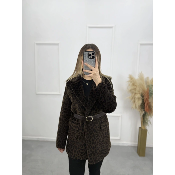 Orja Leopar Kürk Blazer Ceket