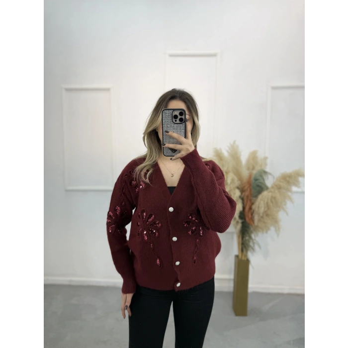 Oslo Pul Nakışlı Hırka