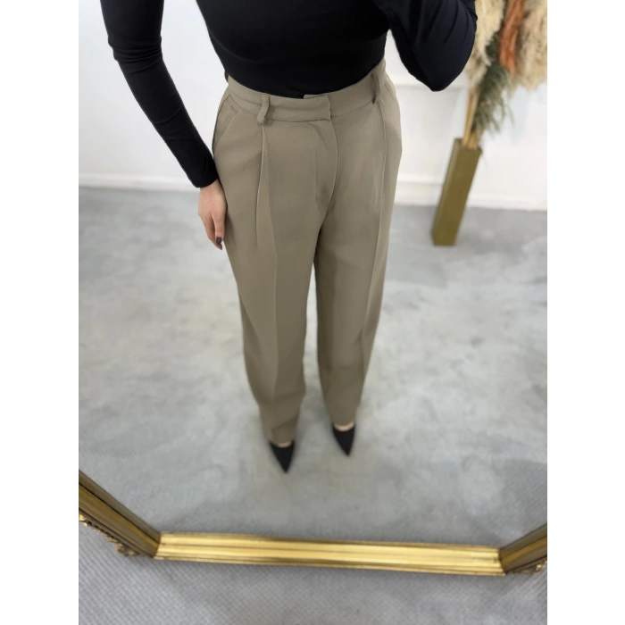 Perry Cep Detaylı Palazzo Kumaş Pantolon