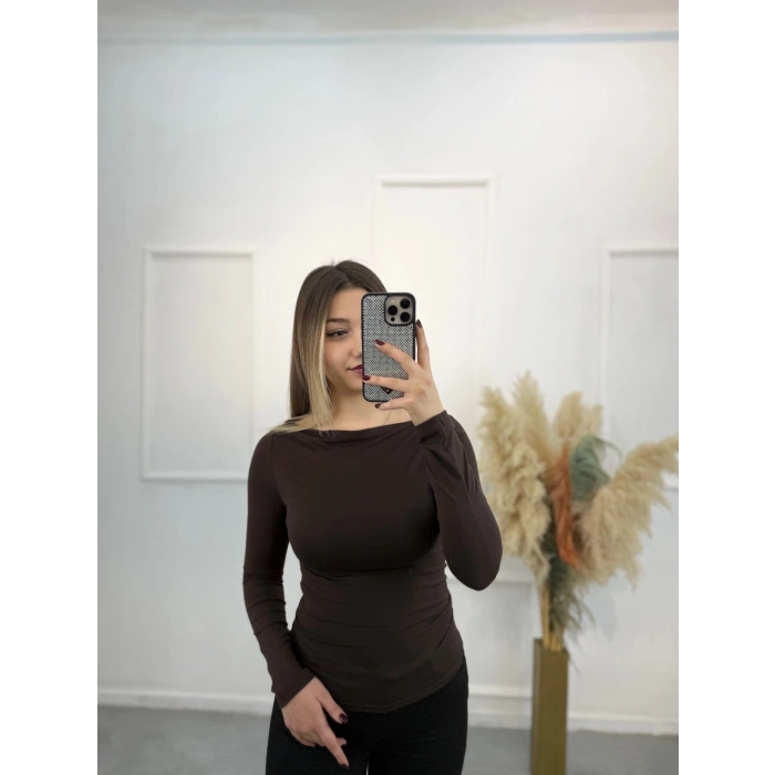 Pytor Degaje Yaka Yan Büzğülü Body