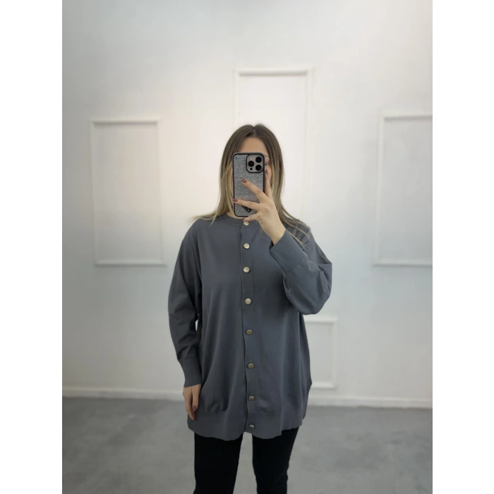 Slow Düğmeli Merserize Hırka