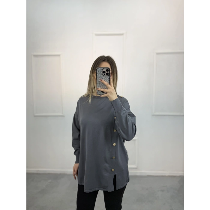 Ugly Yandan Düğmeli Merserize Tunik