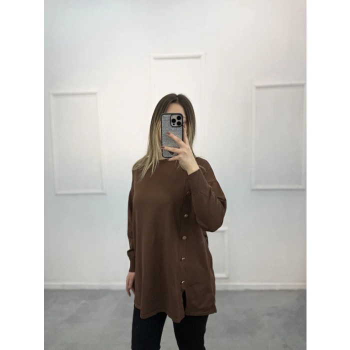 Ugly Yandan Düğmeli Merserize Tunik