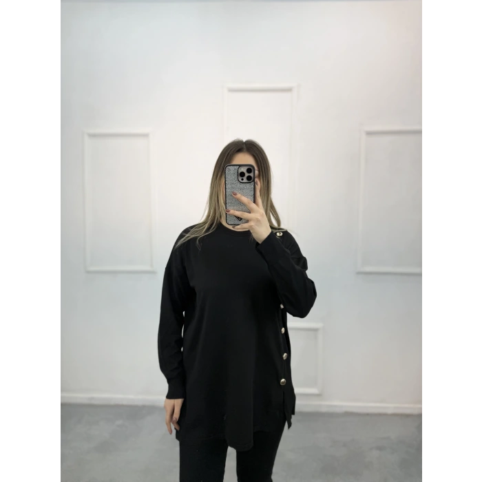 Ugly Yandan Düğmeli Merserize Tunik