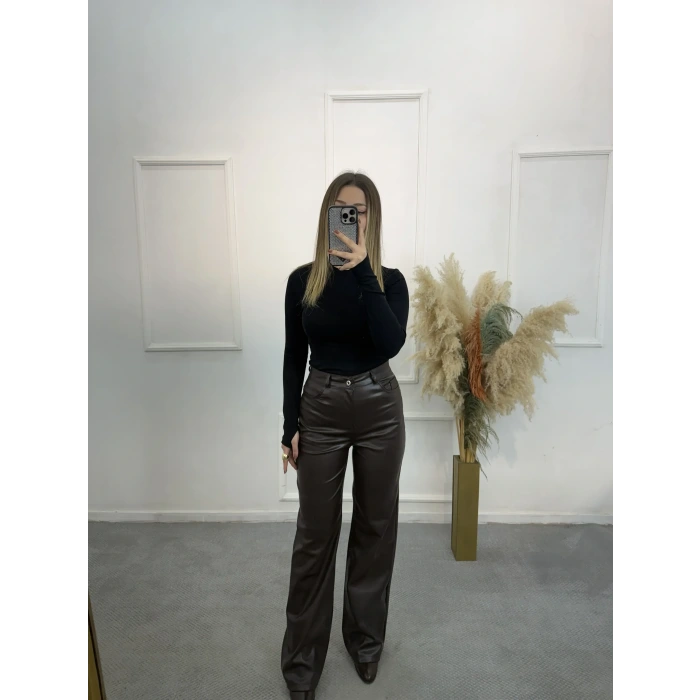 Zra Palazzo Kesim Deri Pantolon