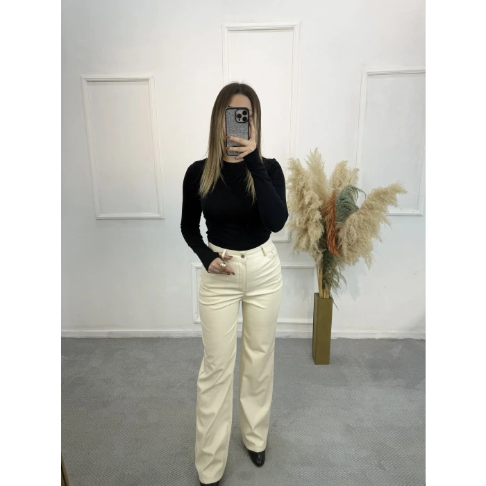 Zra Palazzo Kesim Deri Pantolon