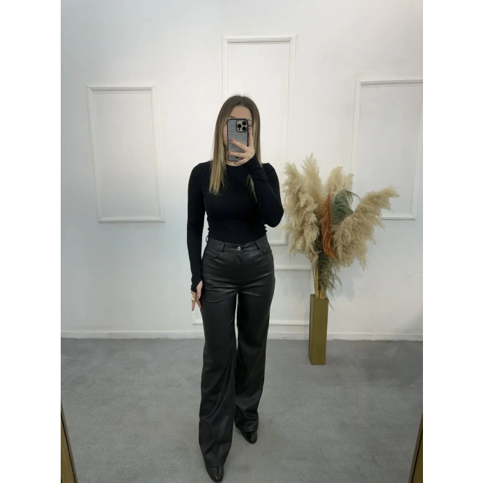 Zra Palazzo Kesim Deri Pantolon