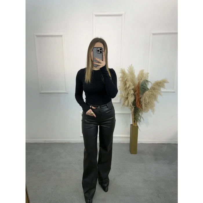 Zra Palazzo Kesim Deri Pantolon