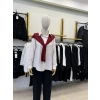 File Atkılı Çizgili İthal Gömlek