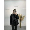 Deri Garnili Blazer Ceket