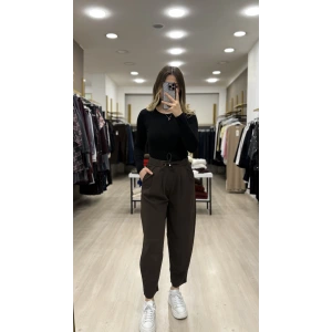 Bervi Bel Büzğülü Şalvar Pantolon