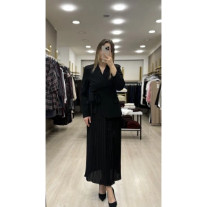 Bews Ceketli Pileli Elbise