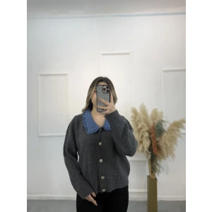 Brontide Denim Detaylı Vintage Hırka