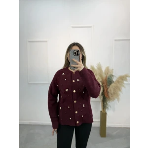 Cell Angora İnci Ve Taş Detaylı Hırka