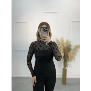 Fiyonklu Transparan Bluz