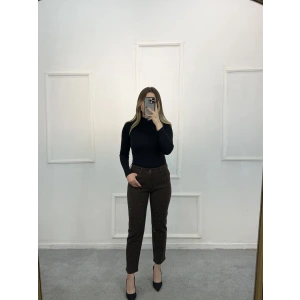 Jast Likralı Dökme Taşlı Mom Jean