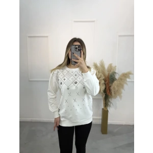 Klara Etnik Taş Detaylı Sweatshirt