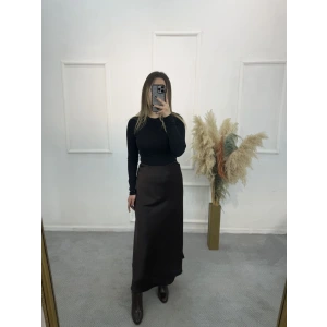 Leisa Pamuk Saten Düz Etek