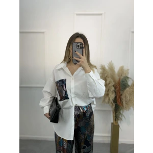 Loz Cep Payet Detaylı Gömlek