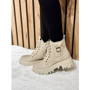 Miss Toka Detaylı Bağcıklı Bot Bej