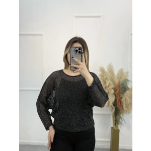 Mizk File Detaylı Simli Bluz