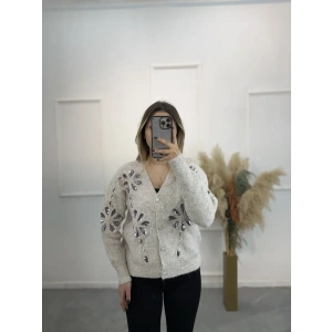 Oslo Pul Nakışlı Hırka