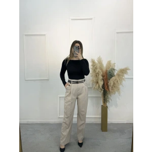 Perry Çift Köprülü Pileli Kumaş Pantolon