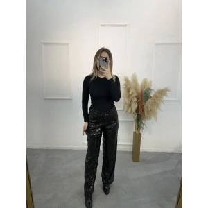 Pul Payetli Bol Kesim Pantolon