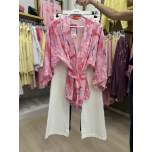 Ripe Desenli Tensel Kimono