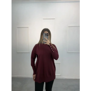 Sork Kol Zımbalı Merserize Tunik