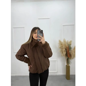 Triko Ribana Detaylı Şişme Mont