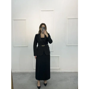 Way Kemer Detaylı Etekli İkili Takım