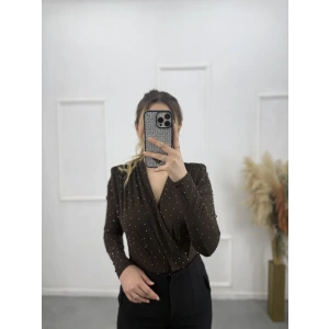 Zra Bodysuit Taşlı Bluz