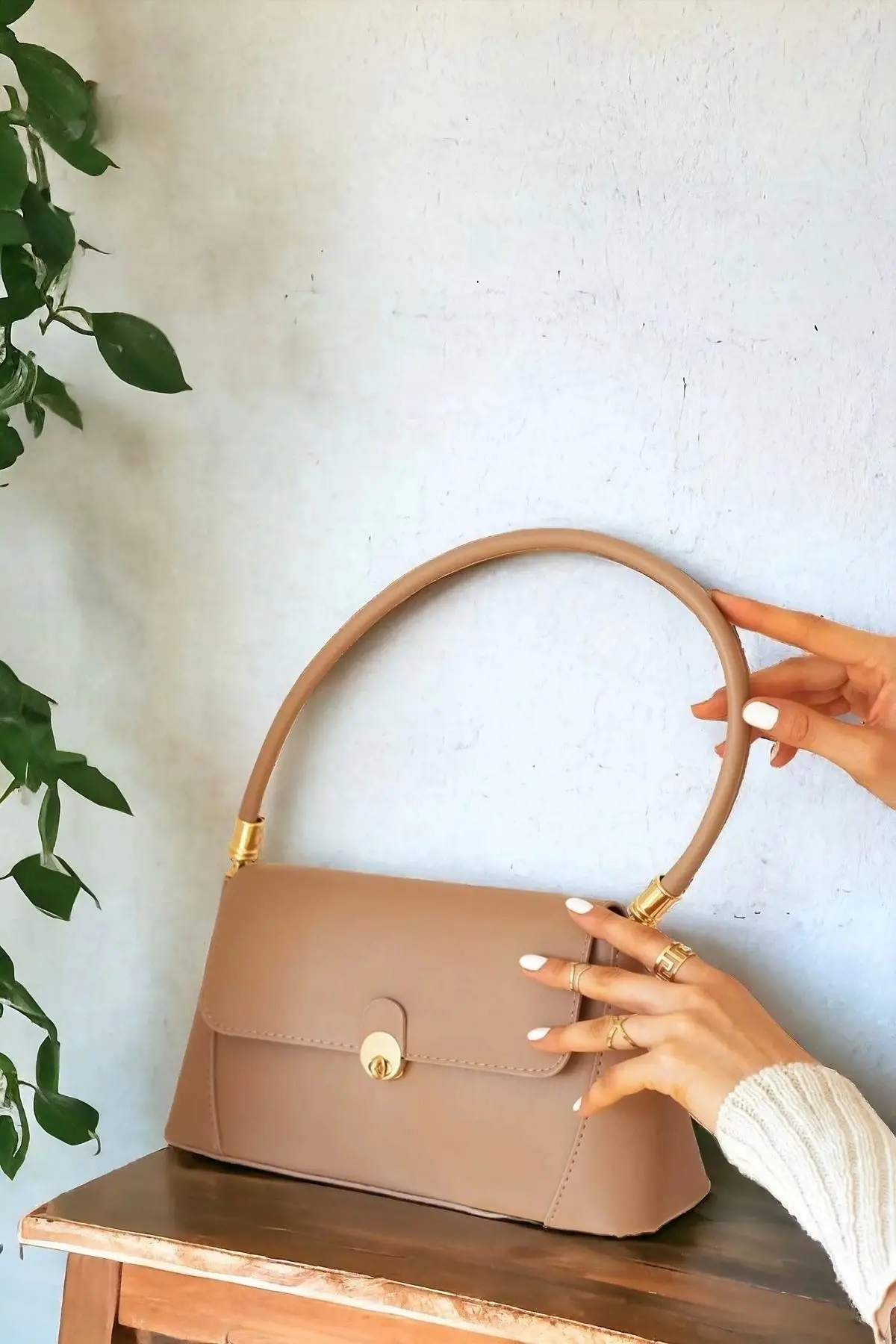 Lucy Koyu Vizon Retro Tarz Trend Kadın El Ve Omuz Çantası