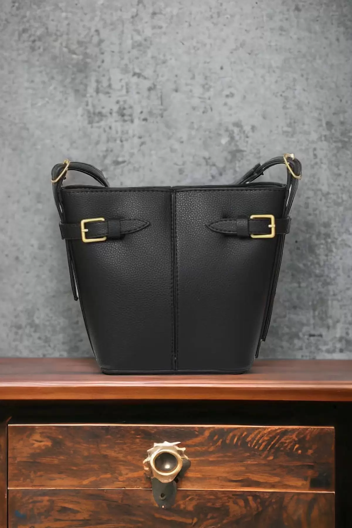 Polly Black V Shape Womens Shoulder Bag