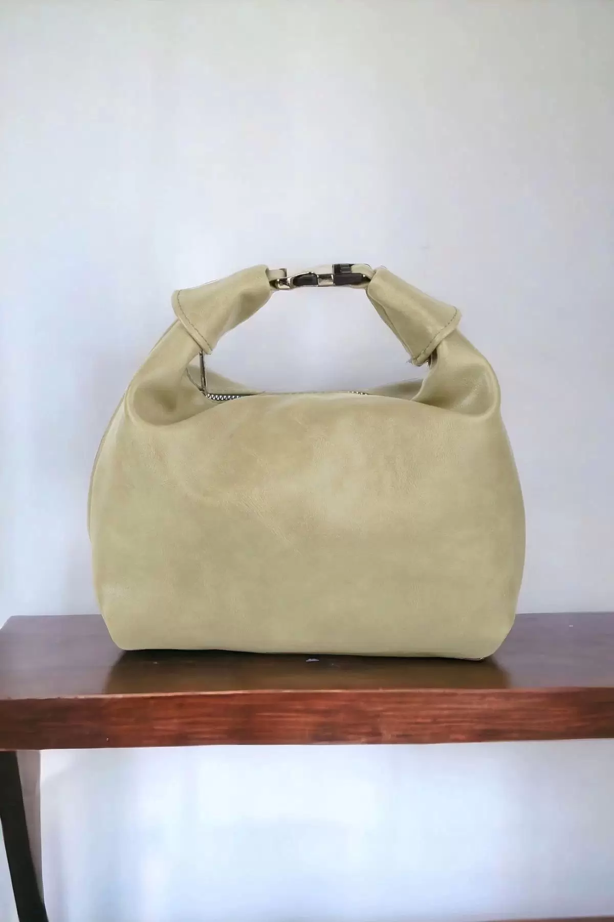Angel Pistachio Green Design Womens Handbag and Shoulder Bag with Lock Accessory