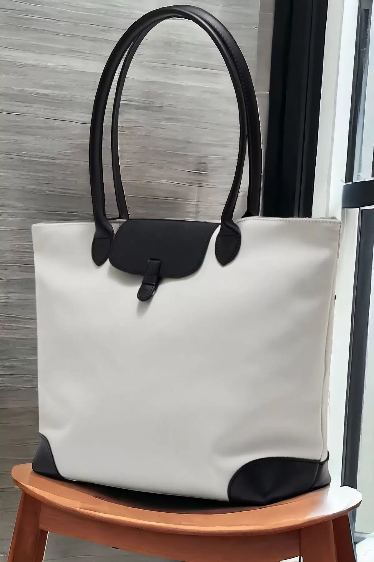 Marseille Gray Garnished Womens Big Shoulder Bag