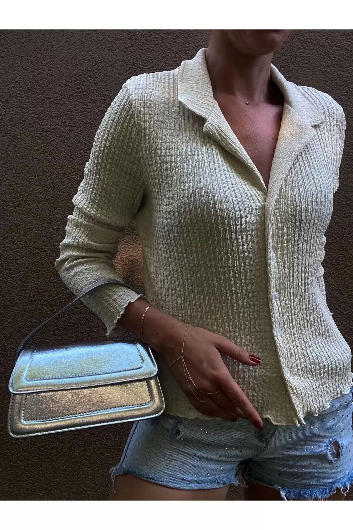 Kate Silver Flap Cross-Strap Womens Shoulder Bag