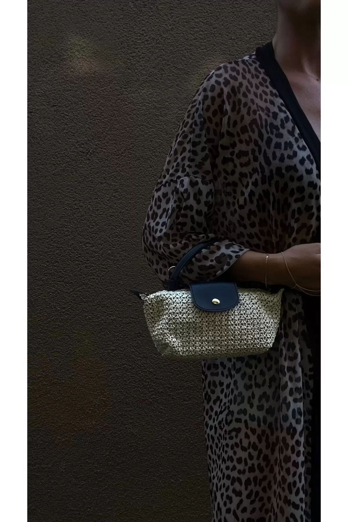 Laurel Black/Straw Handwoven Womens Mini Bag