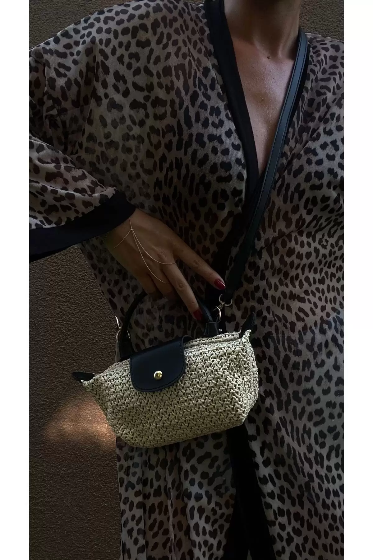 Laurel Black/Straw Handwoven Womens Mini Bag