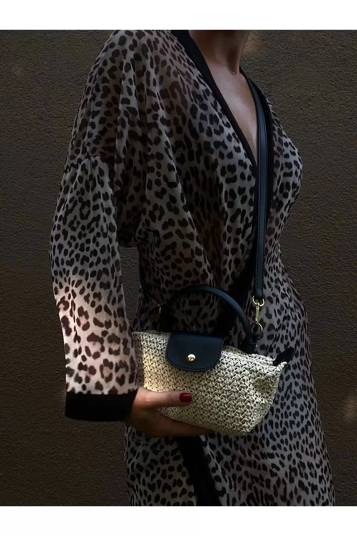 Laurel Black/Straw Handwoven Womens Mini Bag