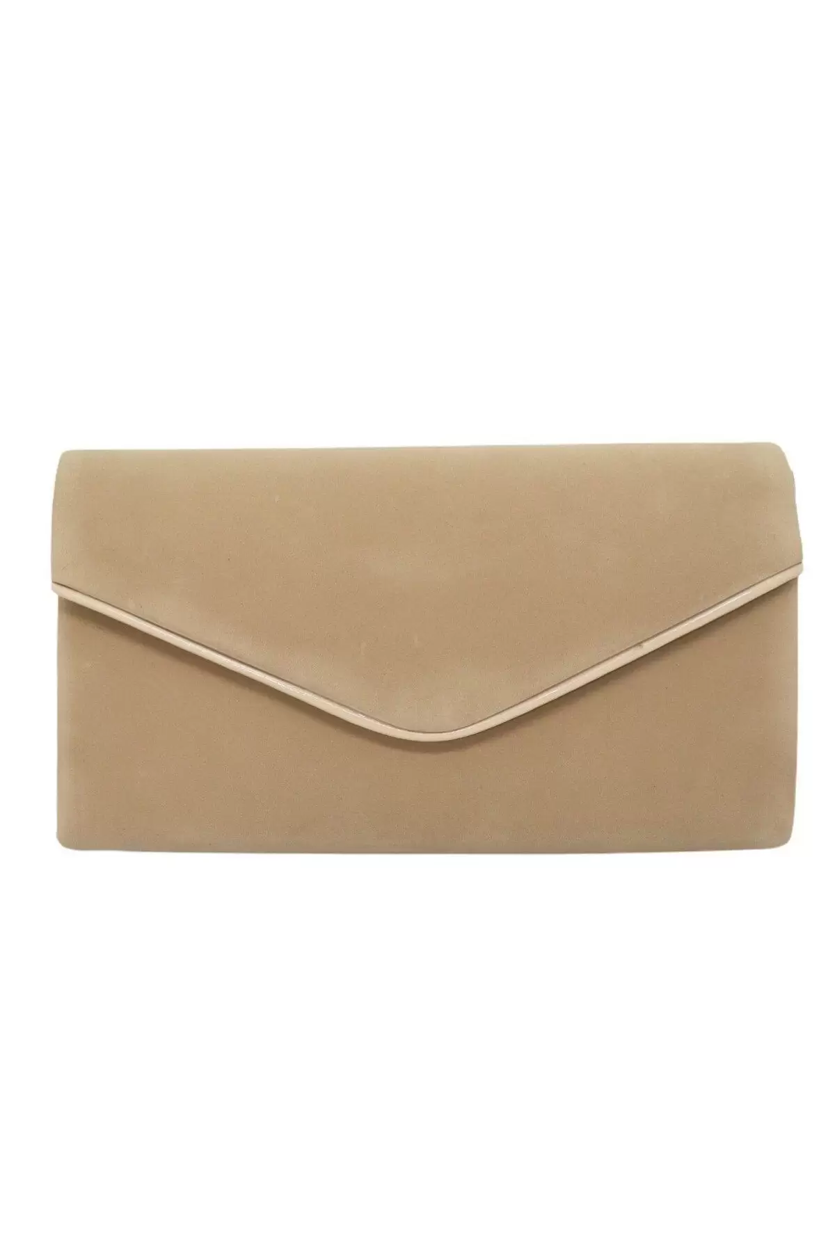 Gemma Mink Suede Envelope Pattern Ribbed Womens Evening Dress Clutch Bag