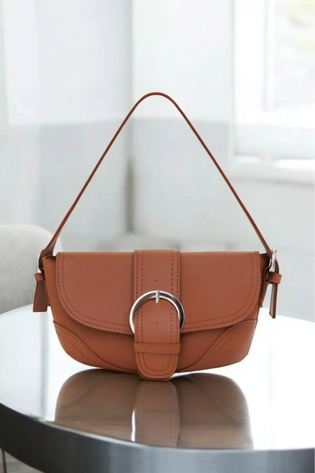 Venice Taba Kemer Model Baget Kadın Omuz Çantası