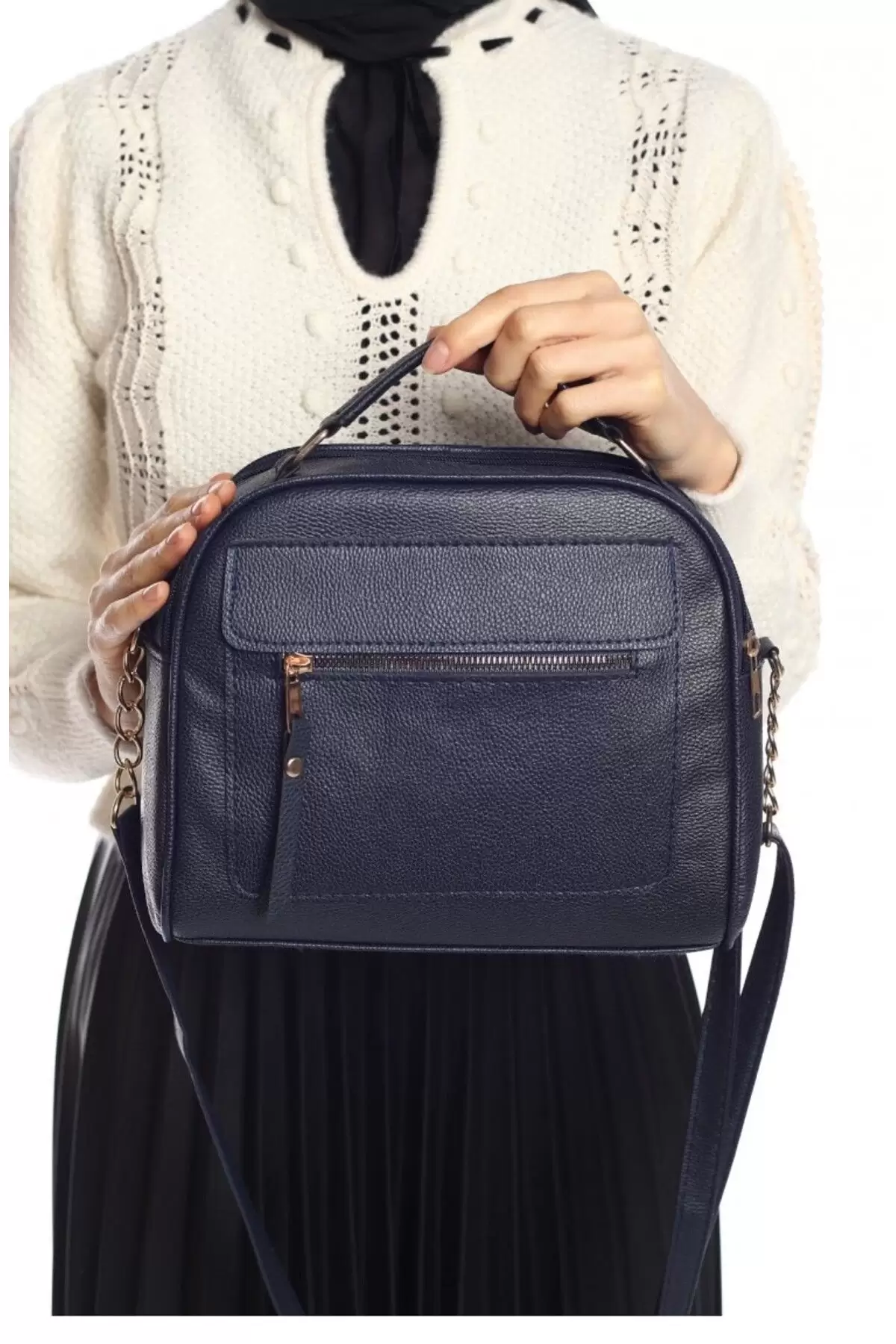 Massi Navy Blue Womens Medium Shoulder Bag