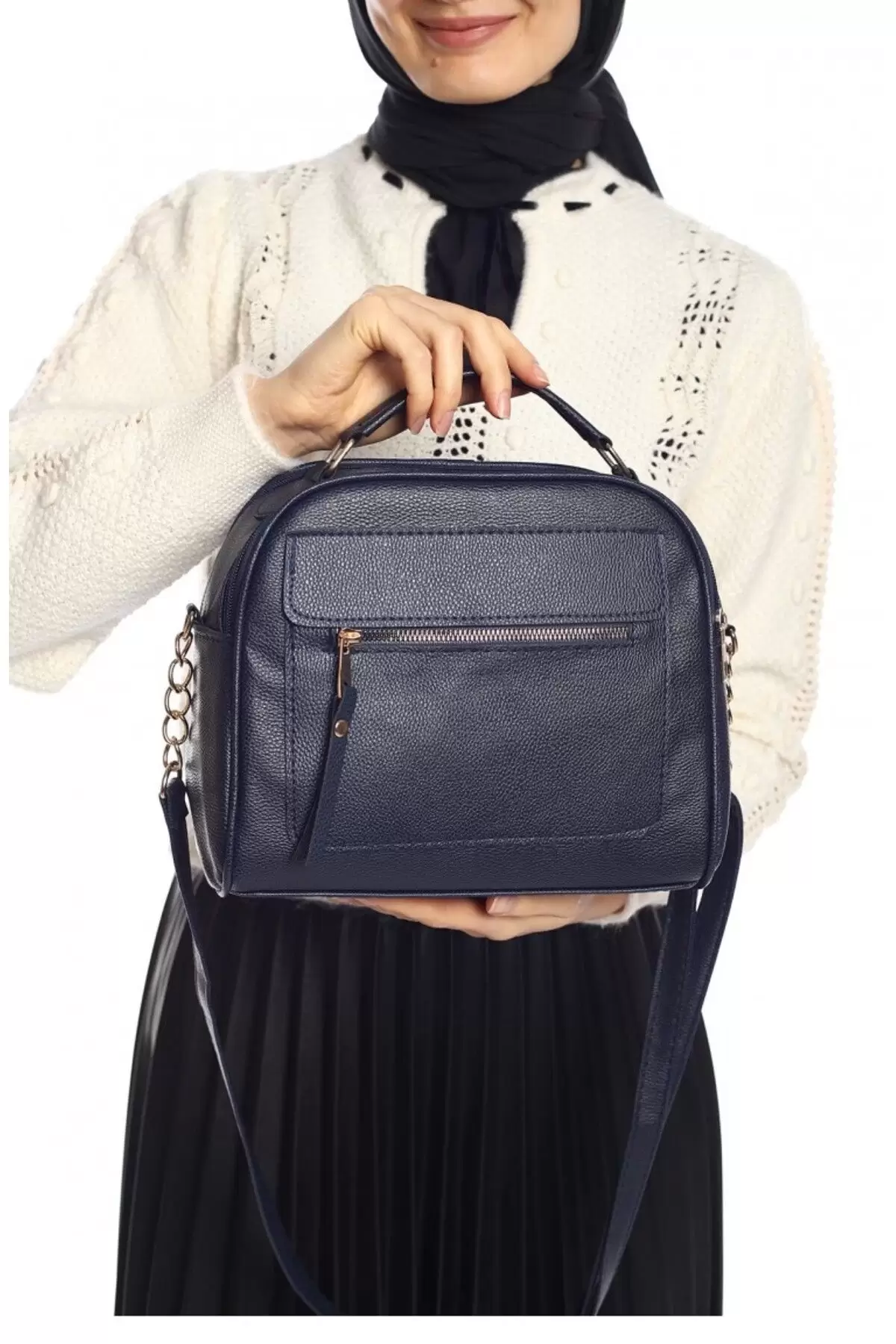 Massi Navy Blue Womens Medium Shoulder Bag