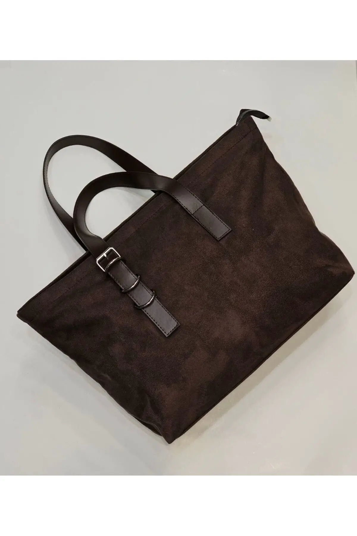 Royele Acı Kahve Süet Halka Detaylı Kadın El Kol Ve Omuz Çantası