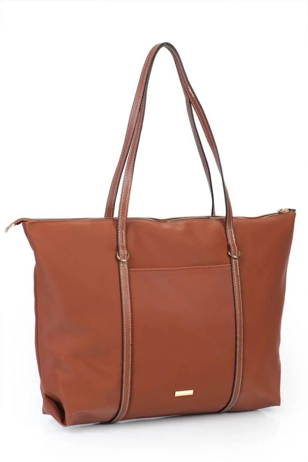 Lacey Tan Striped Shopper Womens Shoulder Bag