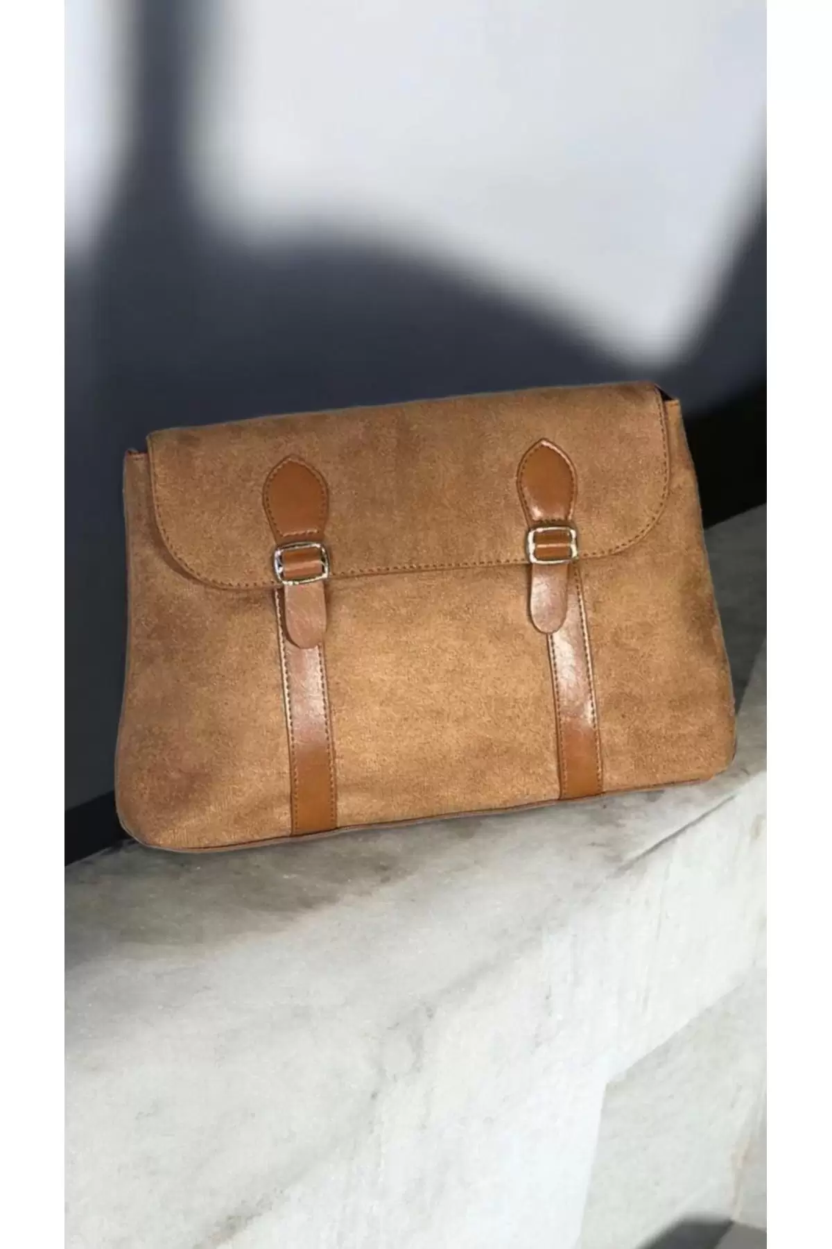Frida Brown Suede Vintage Womens Hand and Shoulder Bag