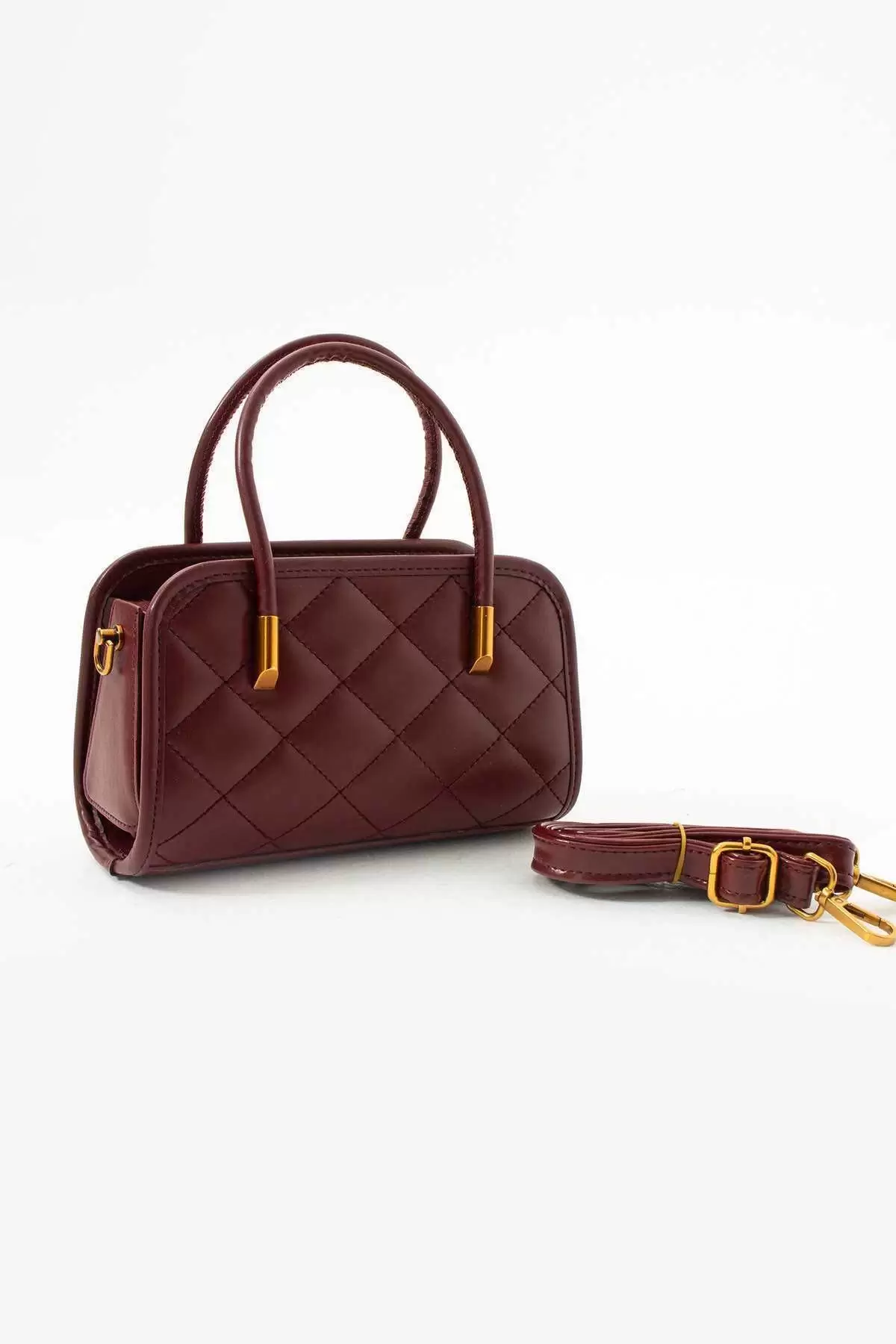 Luna Claret Red Cross-Strap Womens Shoulder Bag with Sewing Accessories